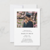 Invitation Diplômé Moderne Photo Verticale Graduation (Dos)