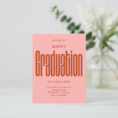 Invitation Diplôme moderne rétro (Debout devant)