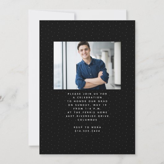 Invitation Diplômé moderne simple deux diplômes photo (Dos)