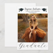 Invitation Diplômé moderne tendance photo Graduate (Devant / Derrière)