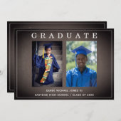 Invitation Diplôme multiphoto du tableau de bord (Devant / Derrière)