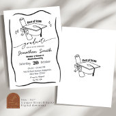 Invitation Diplôme noir dessiné à la main