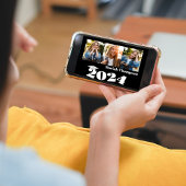 Invitation Diplômé Noir et Blanc Moderne Classe simple de 24