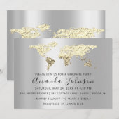 Invitation Diplômé Nous Déménageons Mariage Gold Destination (Devant / Derrière)
