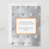 Invitation Diplômé Orange et Argent (Dos)