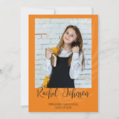 Invitation Diplôme Orange Photo (Dos)