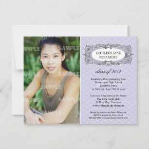 Invitation Diplôme Ornate Frame Lilac