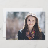 Invitation Diplôme Phd Green Foliage Photo Graduation (Dos)