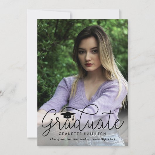 Invitation Diplôme photo avant/arrière de script perdu (Devant)