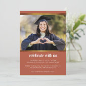 Invitation Diplôme photo Boho (Debout devant)