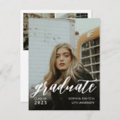 Invitation Diplôme photo complète personnalisé (Devant / Derrière)