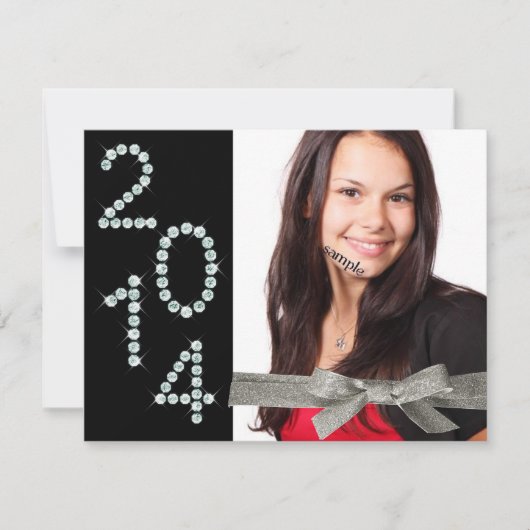 Invitation Diplôme photo de la Parties scintillant Diamond Bl (Devant)