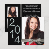 Invitation Diplôme photo de la Parties scintillant Diamond Bl (Devant / Derrière)