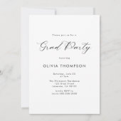 Invitation Diplôme photo de script féminin moderne (Dos)