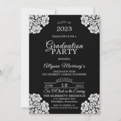 Invitation Diplôme photo dentelle vintage (Devant)