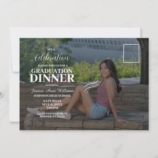 Invitation Diplôme photo Holographique séché (Dos)