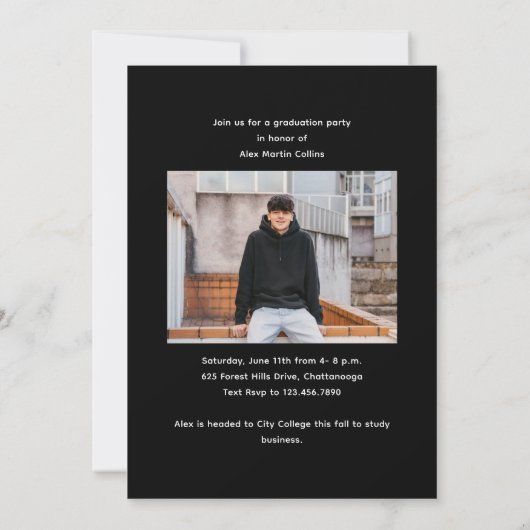 Invitation Diplôme photo manuscrit de script (Dos)