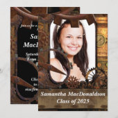 Invitation Diplôme photo mécanique (Devant / Derrière)