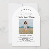 Invitation Diplôme photo minimaliste Arch (Dos)