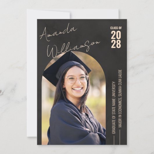 Invitation Diplôme photo moderne (Devant)