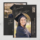 Invitation Diplôme photo moderne (Devant / Derrière)
