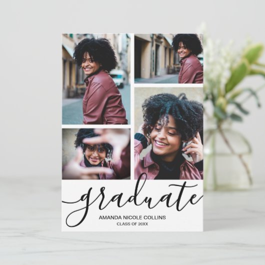 Invitation Diplôme photo moderne (Debout devant)