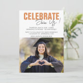 Invitation Diplôme photo moderne (Debout devant)