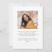 Invitation Diplôme photo moderne (Dos)