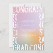 Invitation Diplôme photo moderne pastel arc-en-ciel rose girl (Dos)