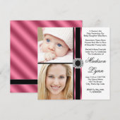 Invitation Diplôme photo rose hier et aujourd'hui (Devant / Derrière)