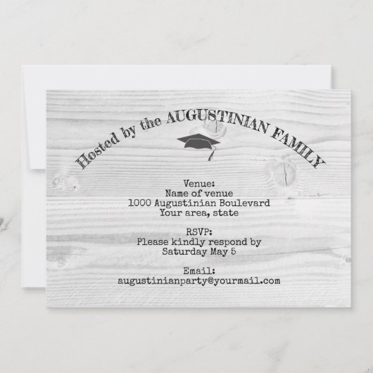 Invitation Diplôme photo rustique (Dos)