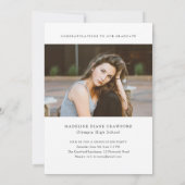 Invitation Diplôme photo simple Casquette (Dos)