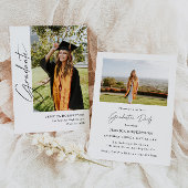 Invitation Diplôme photo simple et élégant