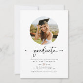 Invitation Diplôme photo simple et moderne (Devant)