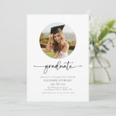 Invitation Diplôme photo simple et moderne (Debout devant)