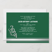 Invitation diplômé photo triple rayure universitai (Dos)