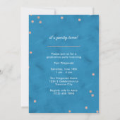 Invitation Diplôme photo turquoise et Rose Gold Confetti (Dos)