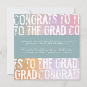 Invitation Diplôme photo turquoise pastel moderne rose arc-en (Dos)