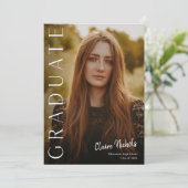 Invitation Diplôme Photo Vertical Moderne (Debout devant)