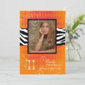 Invitation Diplômé PixDezines 2011, Arlequin Orange+Zèbre (Debout devant)