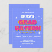 Invitation Diplôme pop rétro (Devant / Derrière)