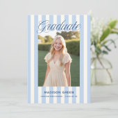Invitation Diplôme Prépa Rayé Bleu (Debout devant)