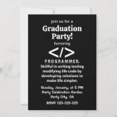 Invitation Diplômé Programmeur Codeur Développeur (Devant)