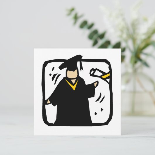 Invitation Diplômé recevant un diplôme (Debout devant)