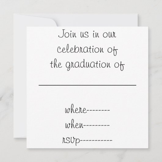 Invitation Diplômé recevant un diplôme (Dos)