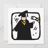 Invitation Diplômé recevant un diplôme (Devant)