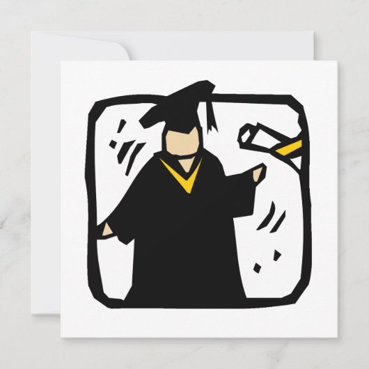 Invitation Diplômé recevant un diplôme (Devant)