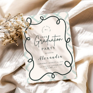 Invitation Diplôme Rétro Doodle Wavy Frame