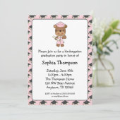 Invitation Diplôme rose Bear Girl (Debout devant)