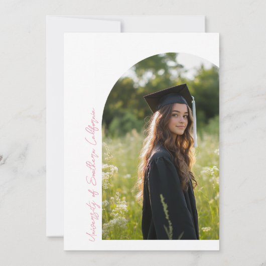 Invitation Diplômé Ruban Rose  (Dos)